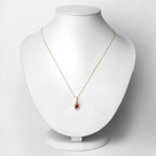0.69 Carat Genuine Ruby and White Diamond 14K Yellow Gold Pendant