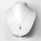 1.60 Carat Genuine Ruby and White Diamond 14K Yellow Gold Pendant