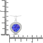 2.58 Carat Genuine Tanzanite and White Diamond 14K White Gold Pendant