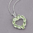 1.70 Carat Genuine Peridot .925 Sterling Silver Pendant