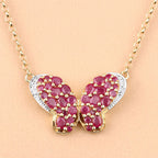 4.15 Carat Genuine Ruby and White Zircon .925 Sterling Silver Pendant