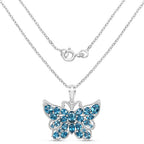 4.81 Carat Genuine London Blue Topaz .925 Sterling Silver Pendant