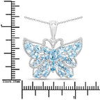 4.84 Carat Genuine Swiss Blue Topaz .925 Sterling Silver Pendant