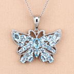 4.84 Carat Genuine Swiss Blue Topaz .925 Sterling Silver Pendant