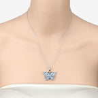4.84 Carat Genuine Swiss Blue Topaz .925 Sterling Silver Pendant