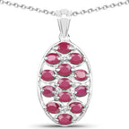 2.86 Carat Glass Filled Ruby .925 Sterling Silver Pendant