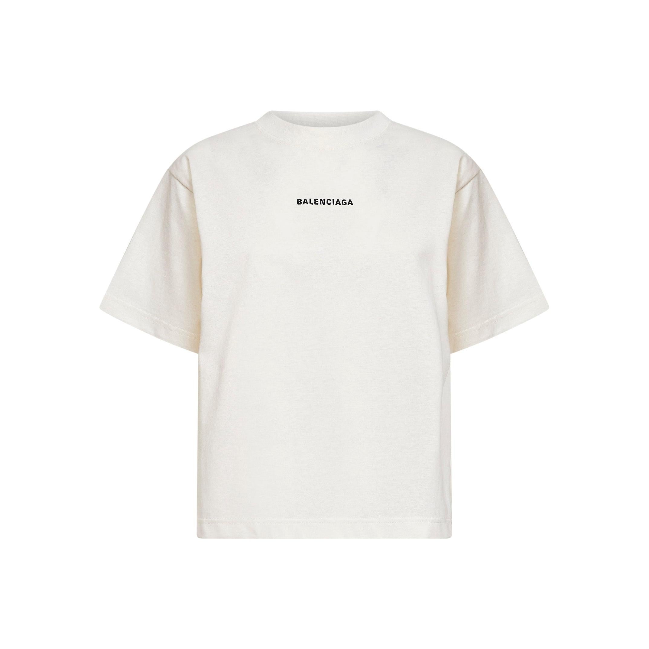 Balenciaga Ivory Crewneck T-Shirt