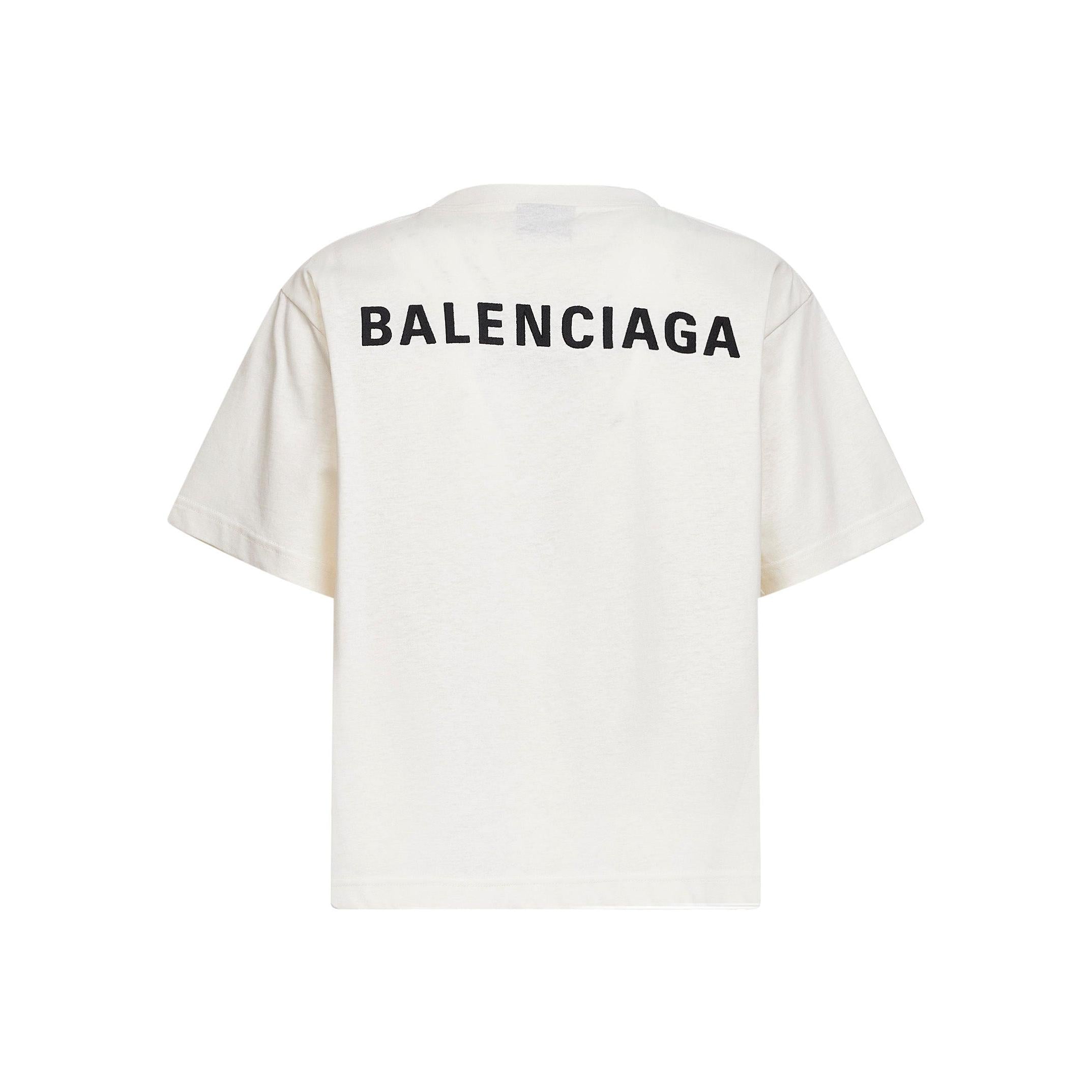 Balenciaga Ivory Crewneck T-Shirt
