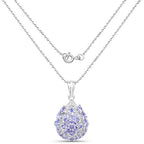 2.64 Carat Genuine Tanzanite and White Topaz .925 Sterling Silver Pendant