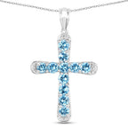 3.85 Carat Genuine Blue Topaz .925 Sterling Silver Pendant