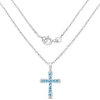 3.85 Carat Genuine Blue Topaz .925 Sterling Silver Pendant
