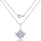 0.90 Carat Genuine Tanzanite .925 Sterling Silver Pendant