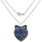 4.17 Carat Genuine Blue Sapphire .925 Sterling Silver Pendant