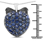 4.17 Carat Genuine Blue Sapphire .925 Sterling Silver Pendant