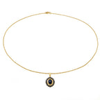 3.02 Carat Genuine Blue Sapphire .925 Sterling Silver Pendant