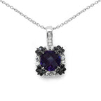 2.38 Carat Genuine Multi Stone .925 Sterling Silver Pendant