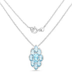 4.77 Carat Genuine Swiss Blue Topaz .925 Sterling Silver Pendant