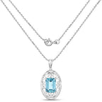 9.60 Carat Genuine Green Topaz .925 Sterling Silver Pendant