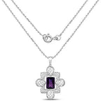 7.80 Carat Genuine Amethyst .925 Sterling Silver Pendant
