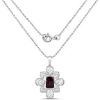 8.00 Carat Genuine Garnet .925 Sterling Silver Pendant