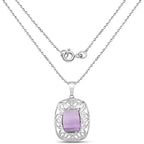7.30 Carat Genuine Amethyst .925 Sterling Silver Pendant