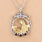 0.12 Carat Genuine Blue Sapphire .925 Sterling Silver Pendant