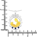 0.12 Carat Genuine Blue Sapphire .925 Sterling Silver Pendant