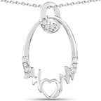 0.14 Carat Genuine White Diamond .925 Sterling Silver Pendant