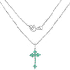 2.00 Carat Genuine Zambian Emerald .925 Sterling Silver Pendant