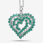 1.53 Carat Genuine Emerald .925 Sterling Silver Pendant