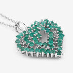 1.53 Carat Genuine Emerald .925 Sterling Silver Pendant