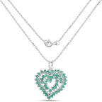1.53 Carat Genuine Emerald .925 Sterling Silver Pendant