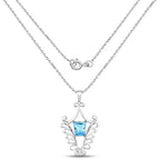 5.68 Carat Genuine Swiss Blue Topaz .925 Sterling Silver Pendant