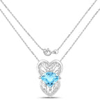4.65 Carat Genuine Swiss Blue Topaz .925 Sterling Silver Pendant