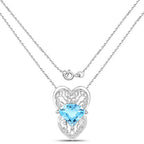 4.65 Carat Genuine Swiss Blue Topaz .925 Sterling Silver Pendant