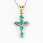 18K Yellow Gold Plated 0.84 Carat Genuine Emerald .925 Sterling Silver Pendant