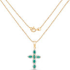 18K Yellow Gold Plated 0.84 Carat Genuine Emerald .925 Sterling Silver Pendant
