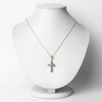 18K Yellow Gold Plated 0.84 Carat Genuine Emerald .925 Sterling Silver Pendant