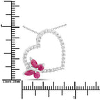 0.52 Carat Genuine Ruby and Created White Sapphire .925 Sterling Silver Pendant