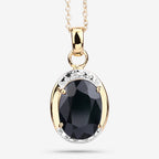 7.50 Carat Genuine Black Sapphire .925 Sterling Silver Pendant