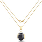 7.50 Carat Genuine Black Sapphire .925 Sterling Silver Pendant