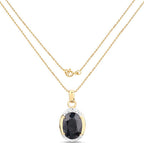 7.50 Carat Genuine Black Sapphire .925 Sterling Silver Pendant
