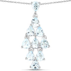 2.20 Carat Genuine Aquamarine .925 Sterling Silver Pendant