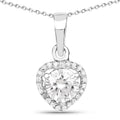 1.52 Carat Genuine White Cubic Zirconia .925 Sterling Silver Pendant