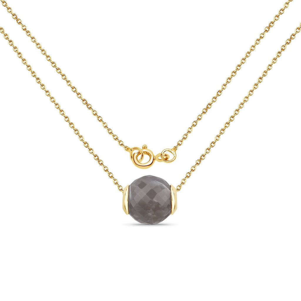 16.79 Carat Genuine Grey Moonstone .925 Sterling Silver Pendant
