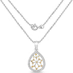 0.45 Carat Genuine White Diamond and Yellow Diamond .925 Sterling Silver Pendant