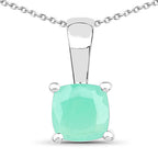 1.80 Carat Genuine Emerald, Glass Filled Ruby & Glass Filled Sapphire .925 Sterling Silver Pendant