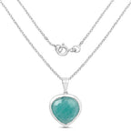 9.79 Carat Genuine Amazonite & Tanzanite .925 Sterling Silver Pendant