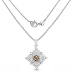 3.00 Carat Genuine Smoky Quartz, Blue Topaz and White Topaz .925 Sterling Silver Pendant