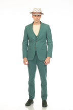 Men's Hunter Green Seersucker Suit – Slim Fit 2-Button